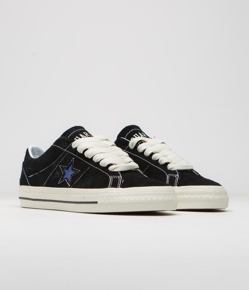 Converse x Quartersnacks One Star Pro Ox Shoes in Black and Egret / Hyper Blue