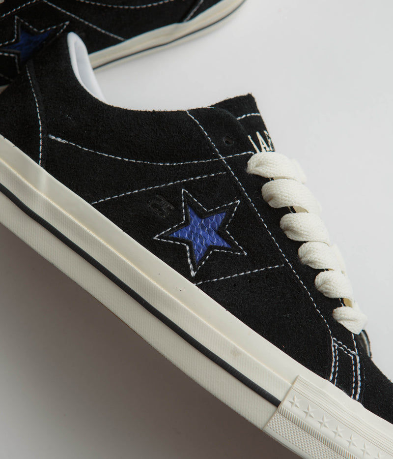 Converse x Quartersnacks One Star Pro Ox Shoes in Black and Egret / Hyper Blue