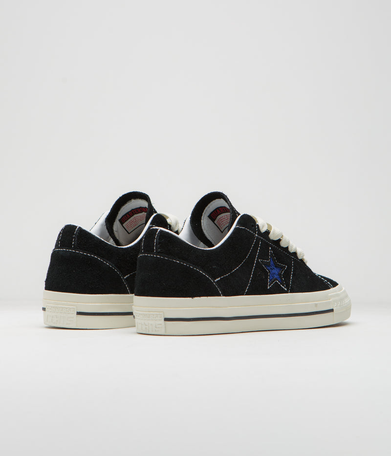Converse x Quartersnacks One Star Pro Ox Shoes in Black and Egret / Hyper Blue