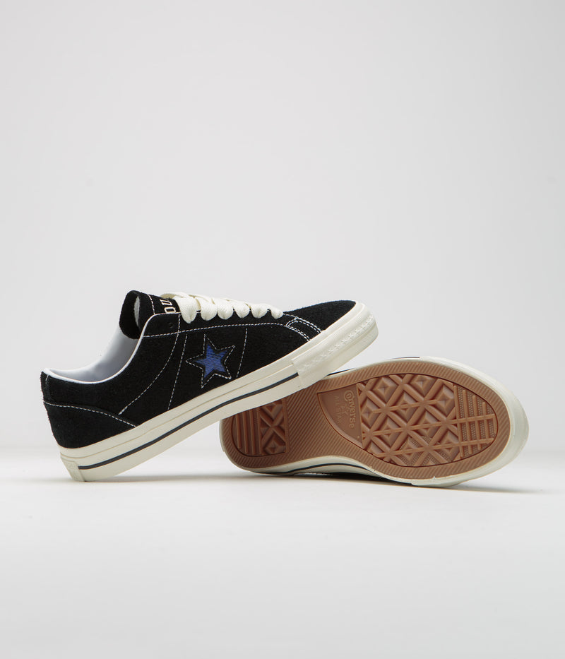 Converse x Quartersnacks One Star Pro Ox Shoes in Black and Egret / Hyper Blue