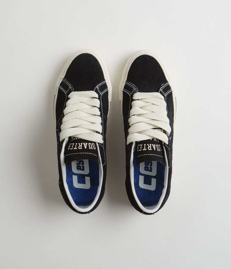 Converse x Quartersnacks One Star Pro Ox Shoes in Black and Egret / Hyper Blue