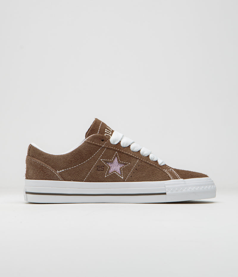 Converse x Quartersnacks One Star Pro Ox Shoes in Dark Clove and White / Cherry
