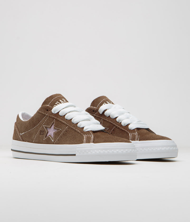 Converse x Quartersnacks One Star Pro Ox Shoes in Dark Clove and White / Cherry