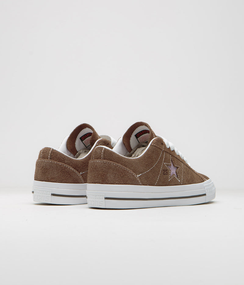 Converse x Quartersnacks One Star Pro Ox Shoes in Dark Clove and White / Cherry