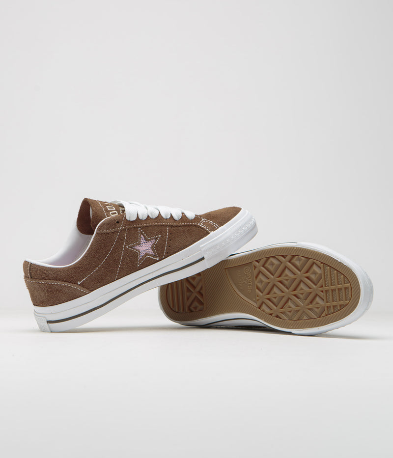 Converse x Quartersnacks One Star Pro Ox Shoes in Dark Clove and White / Cherry