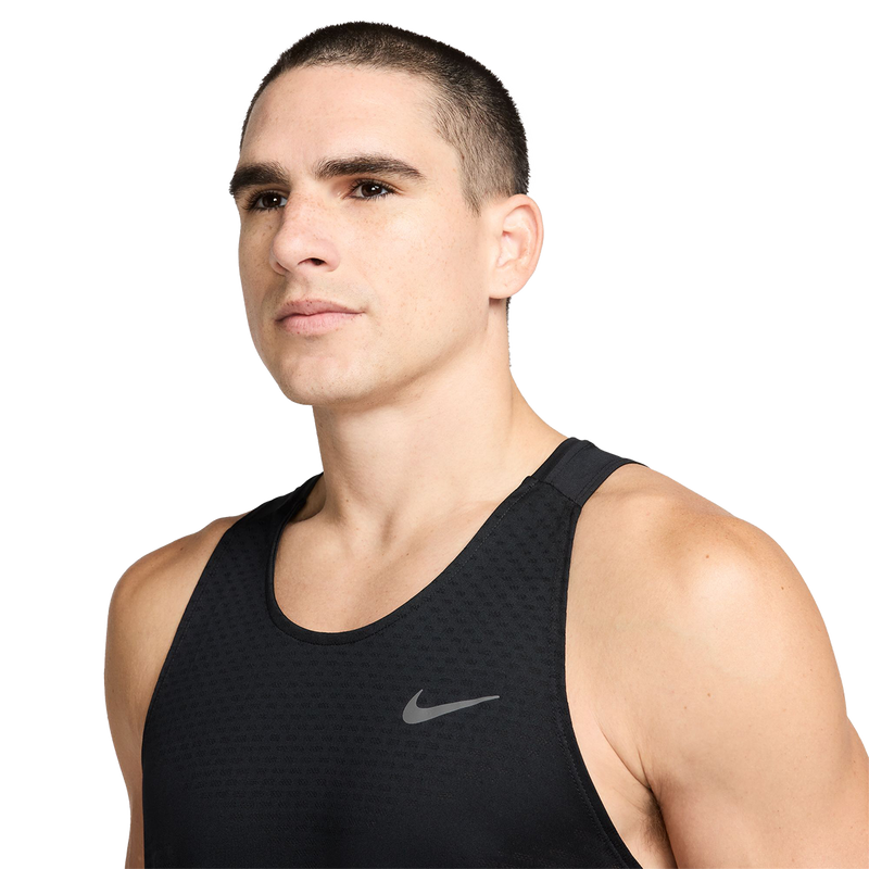 Dri FIT Stride Tank Black Grey Mens