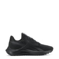 Women’s black lace-up sneakers with mesh upper and streamlined side