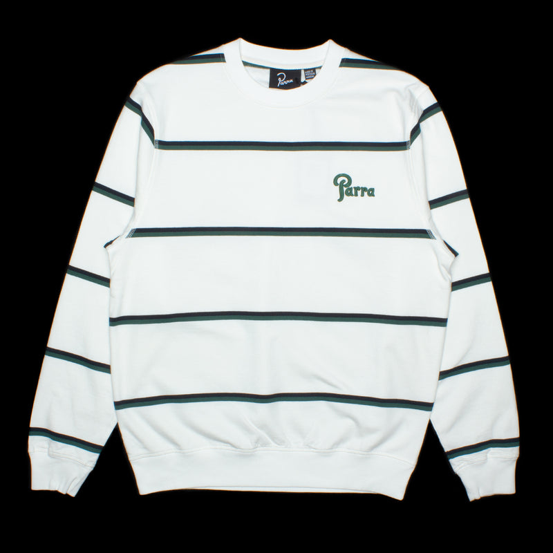 by Parra Fancy Logo Striped Crewneck
