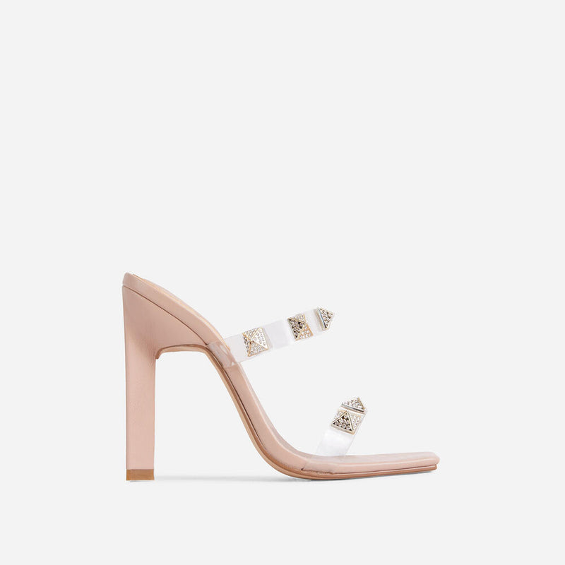 FEELS LIKE MONEY Square Toe Heel Mule - Nude