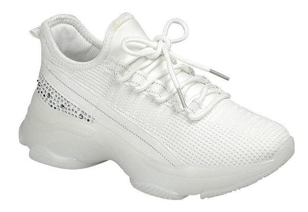 Forever Hana-47 Lace Up Low Sneakers with Rhinestone Details
