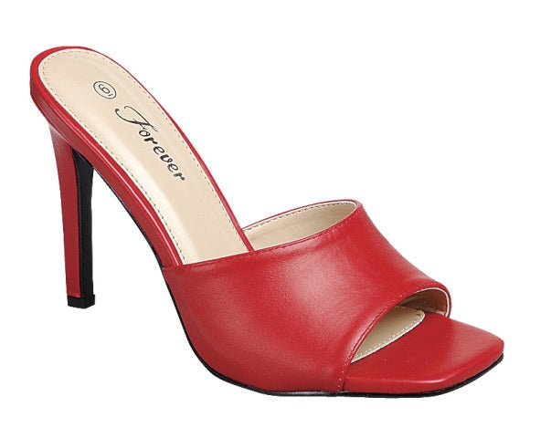 Forever Limited-96 Women's Open Toe Heeled Mule Heels