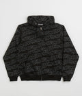 Fucking Awesome AOP Stamp Zipped Hoodie in Black