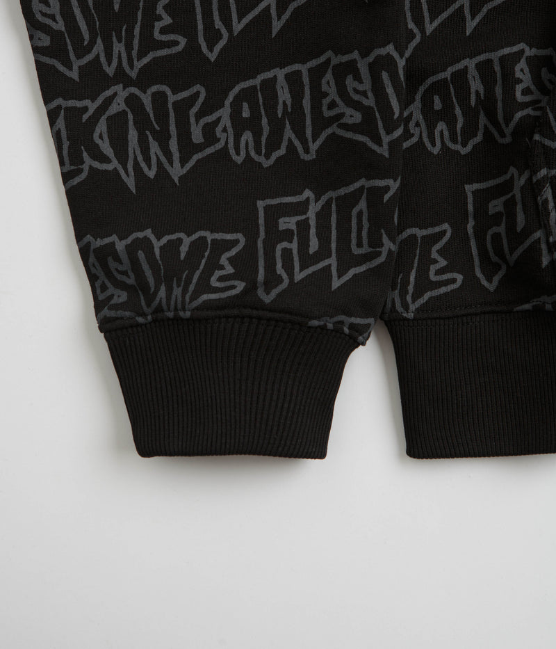 Fucking Awesome AOP Stamp Zipped Hoodie in Black