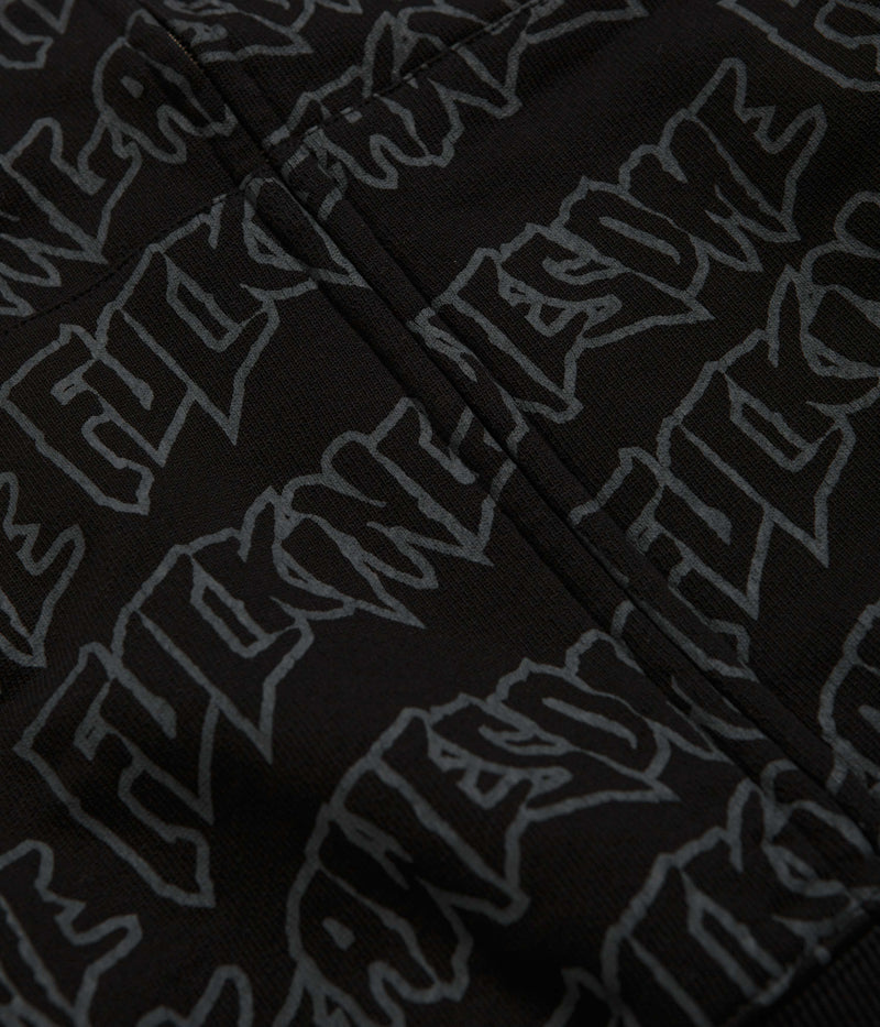 Fucking Awesome AOP Stamp Zipped Hoodie in Black