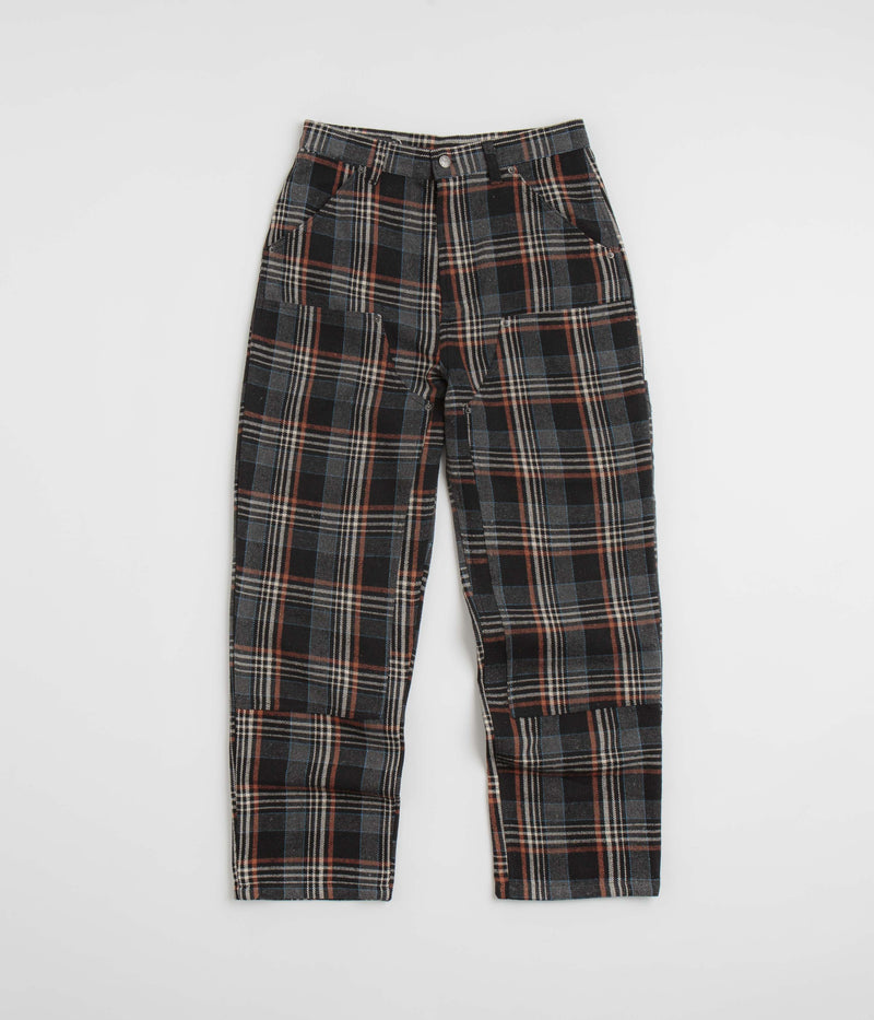 Fucking Awesome Plaid Double Knee Pants in Black