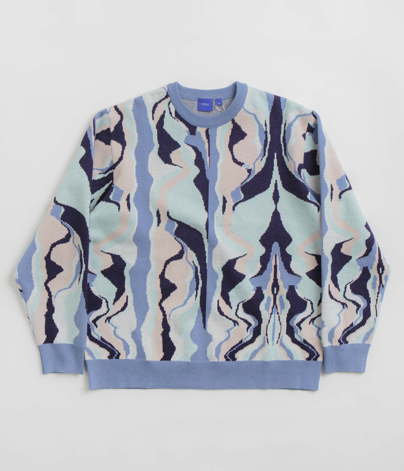 Helas Mirage Knit Crewneck Sweatshirt in Blue