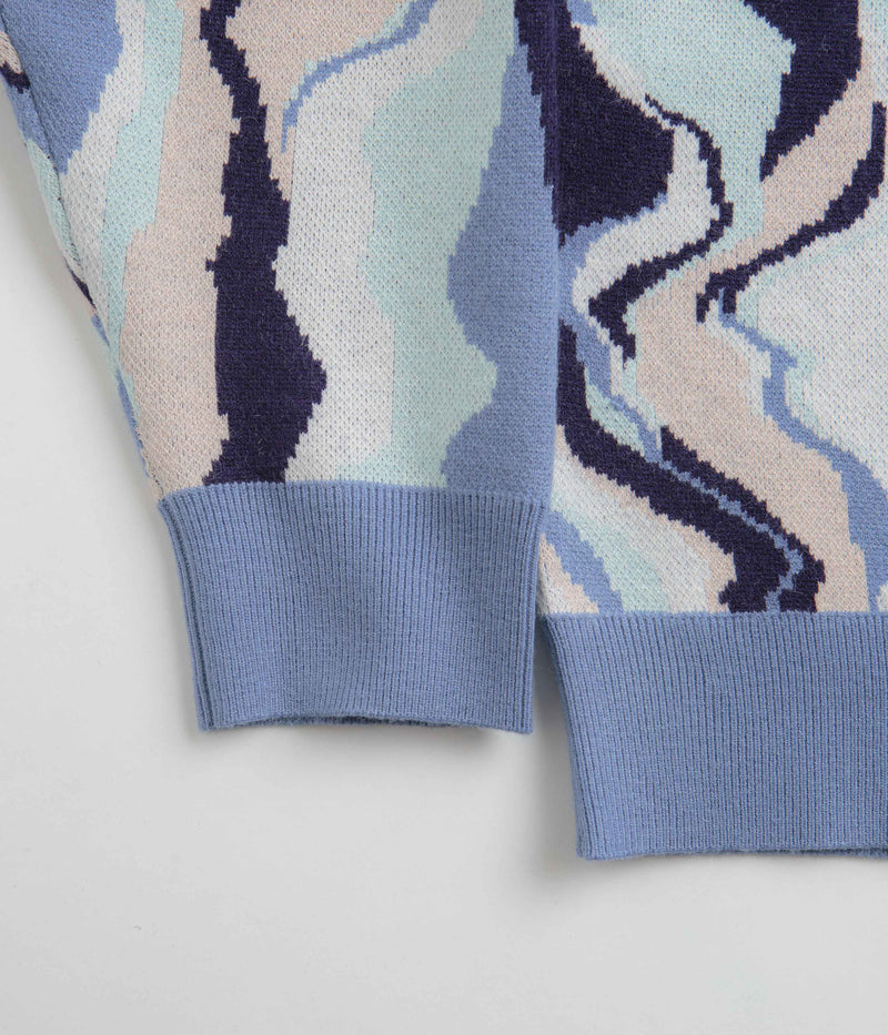 Helas Mirage Knit Crewneck Sweatshirt in Blue