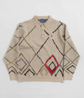 Helas Polo Club Knit Sweatshirt in Off White