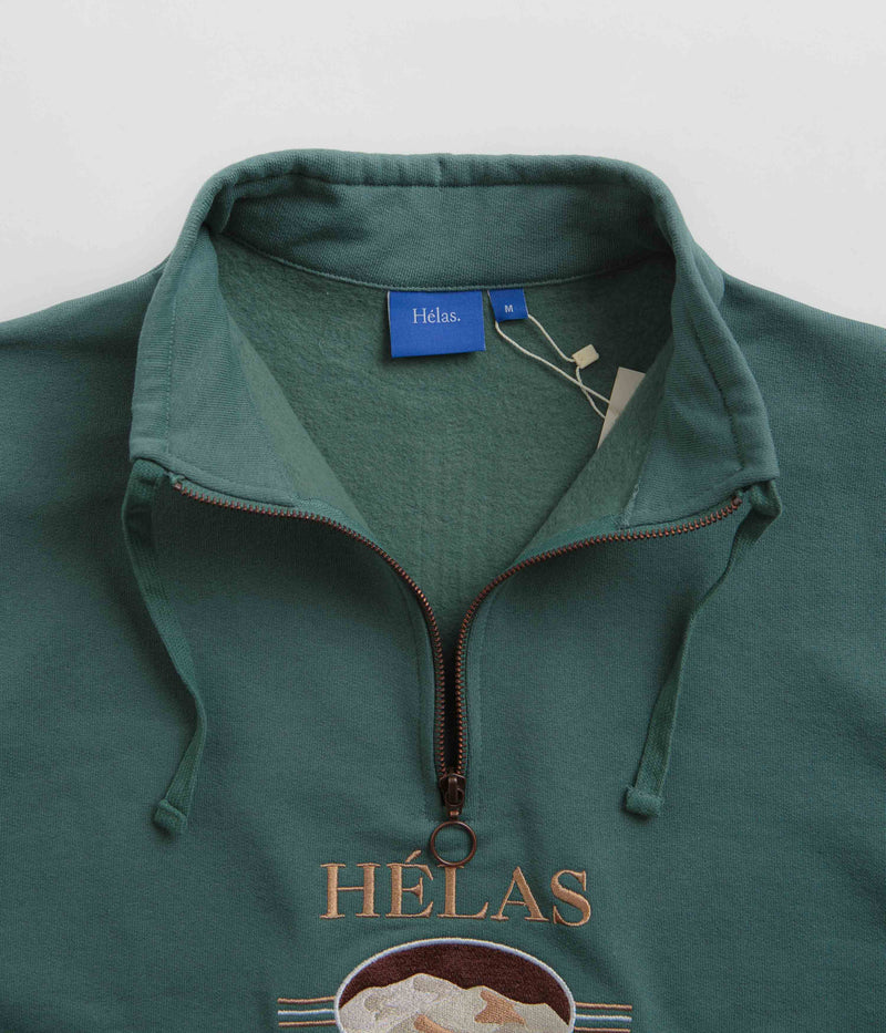 Helas Sahara Quarter Zip Sweatshirt in Khaki Green