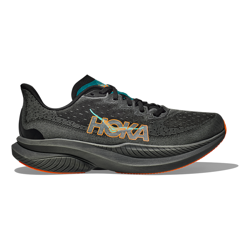 Hoka Mach 6 - Black - Electric Tangerine