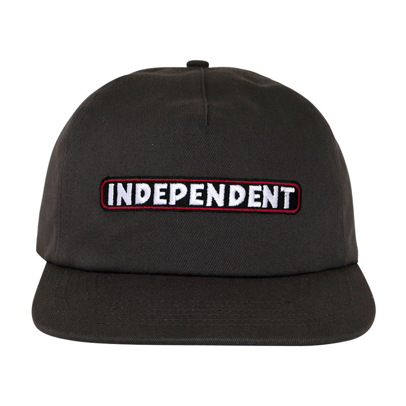 Independent Bar Logo Snapback Hat - Charcoal