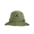 Olive green Jordan bucket hat with black Jumpman logo and wide brim
