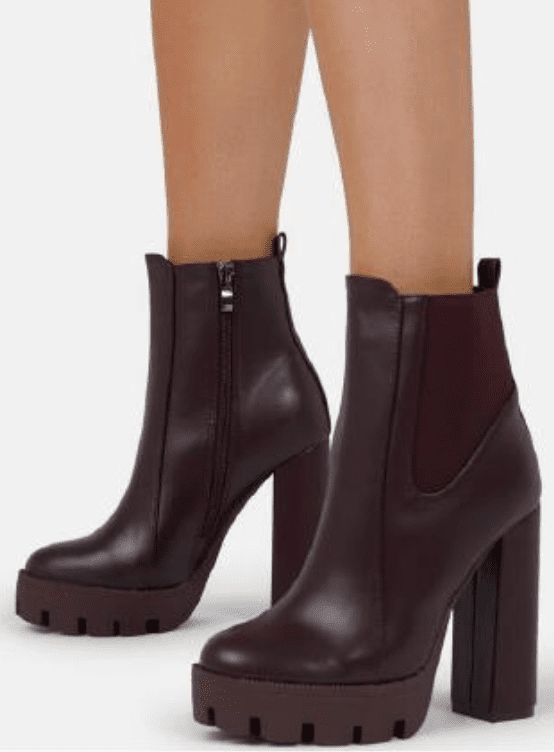 Lemonade ATLAS Chunky Heel Side Zip Bootie