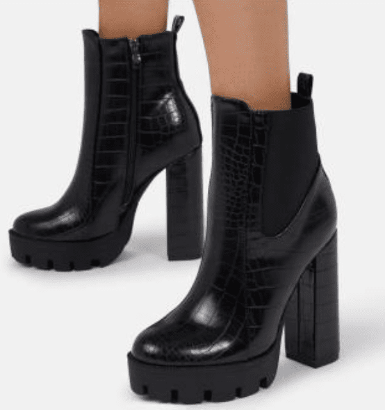 Lemonade ATLAS Chunky Heel Side Zip Bootie