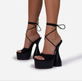 LEMONADE Bite Me Lace Up Platform Statement Heel Sandals