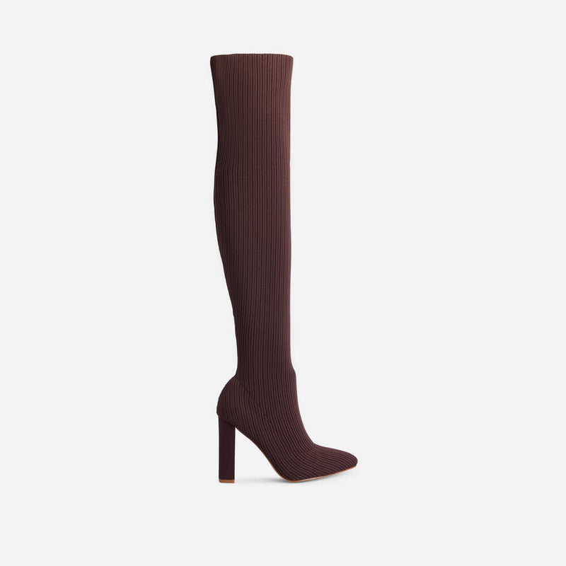 Lemonade ONLY-FANS Block Heel Over The Knee Thigh High Sock Boot