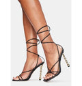 Lemonade Trophy Wife Lace Up Heels