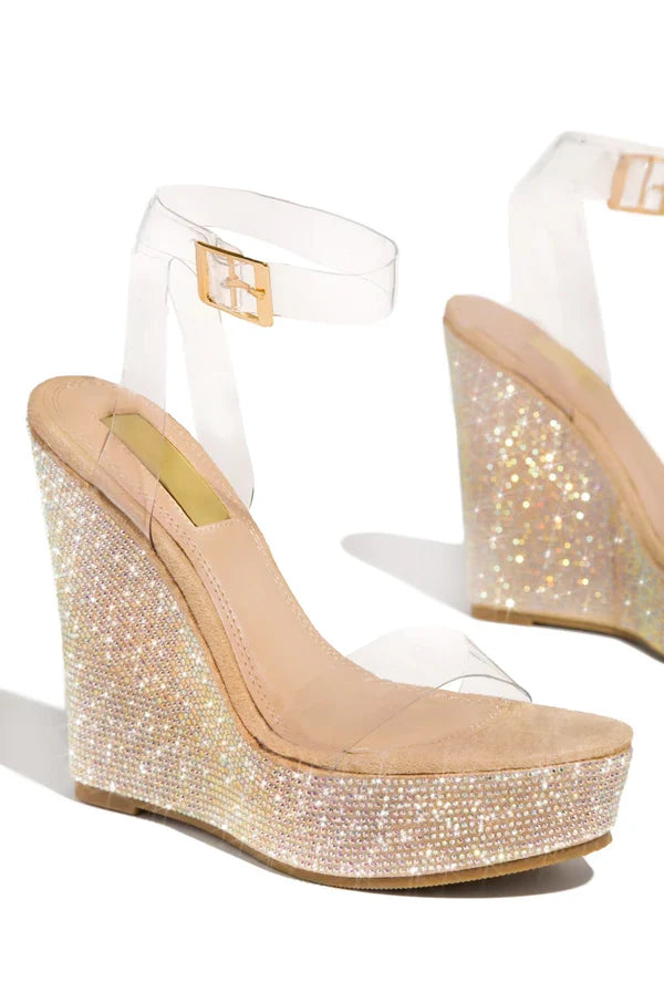 Liliana Angelique-1 Rhinestone Platform Wedge Sandals