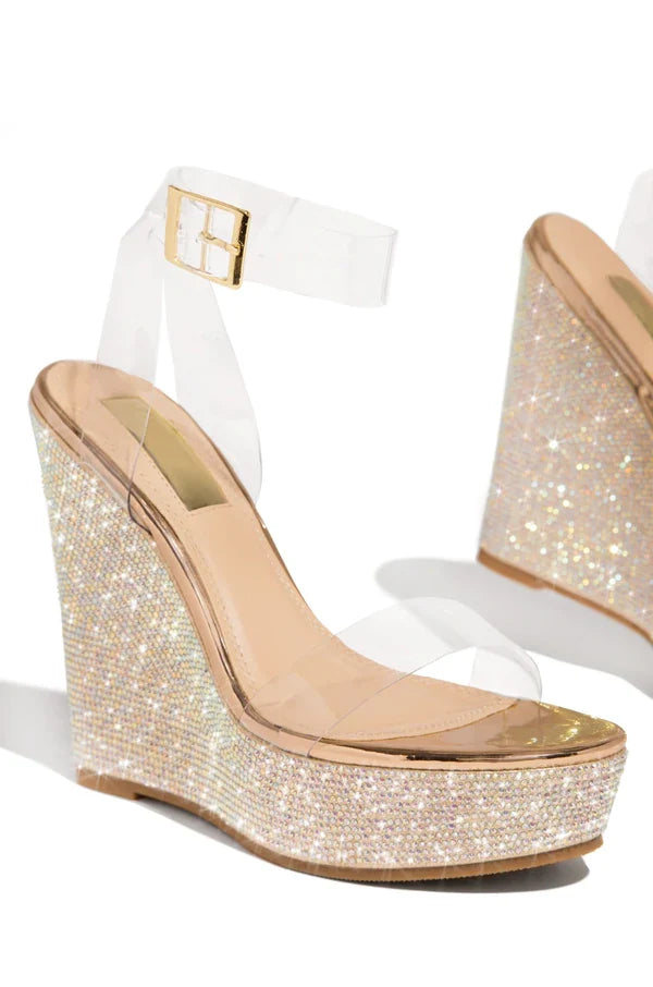 Liliana Angelique-1 Rhinestone Platform Wedge Sandals