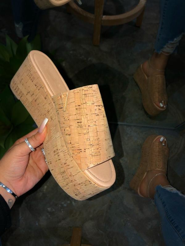 Liliana Budza-5 Classic Neoprone Open Toe Platform Sandal Cork