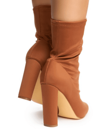 Liliana Flashy-3 Pointed Toe Lace Up Chunky Heel Bootie