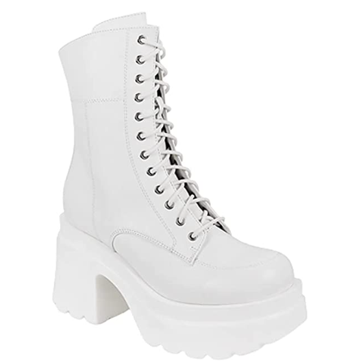 Liliana Hazey-1 Platform Low Heel Lug Sole Chelsea Lace up Fashion Ankle Bootie