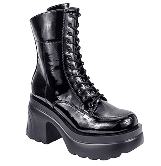 Liliana Hazey-1 Platform Low Heel Lug Sole Chelsea Lace up Fashion Ankle Bootie