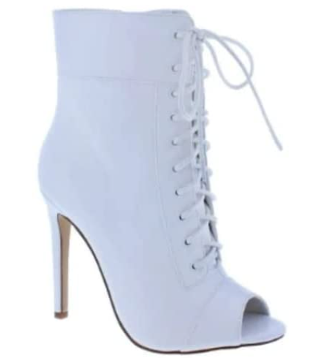 Liliana Trollz-1 Lace Up Ankle High Heel Booties