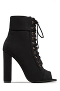 Liliana Vanguard-1 Peep Toe Lace Up Booties