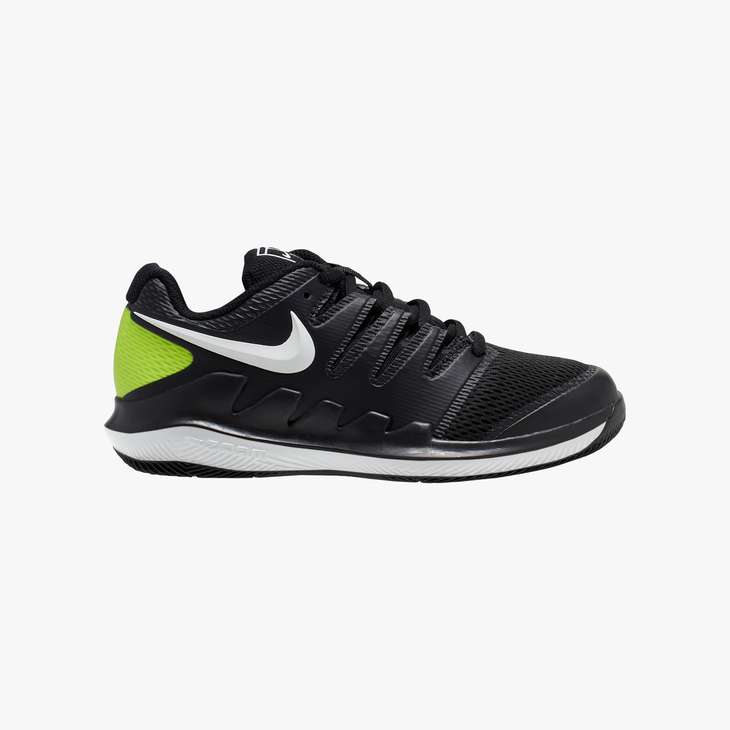 Little/Big Kids' Court Jr. Vapor X Little/Big Kids' Tennis Shoes In Black/White-Volt
