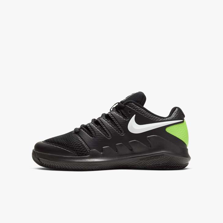 Little/Big Kids' Court Jr. Vapor X Little/Big Kids' Tennis Shoes In Black/White-Volt