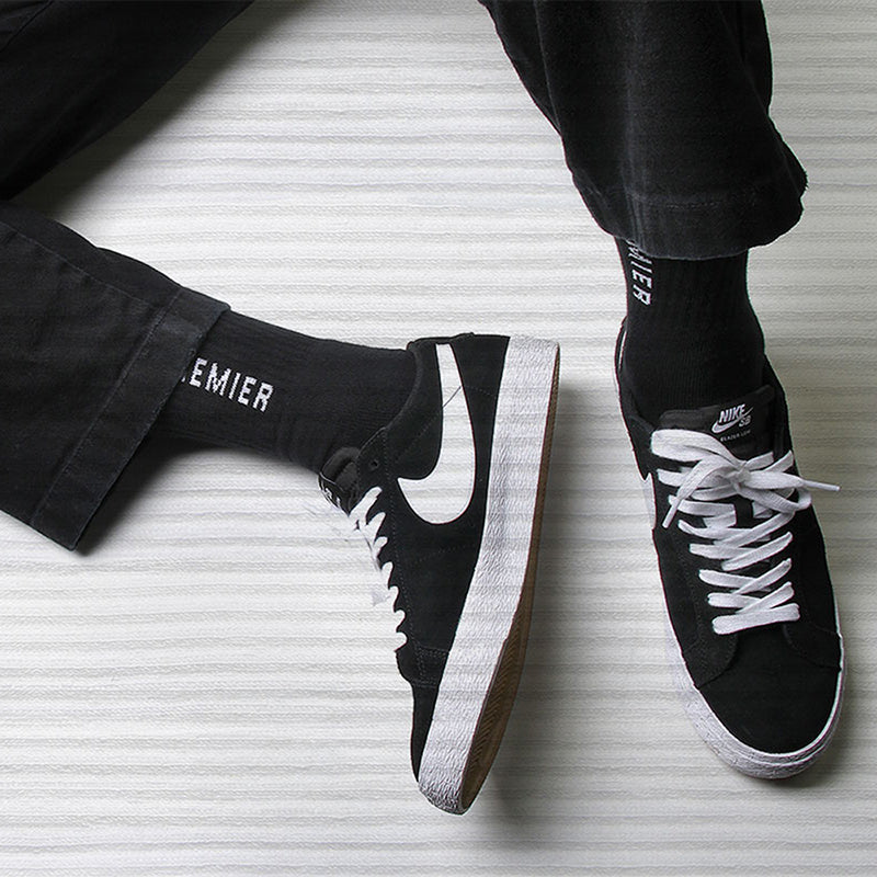 Premier Logo Crew Sock 3 Pack Black, White, and Grey