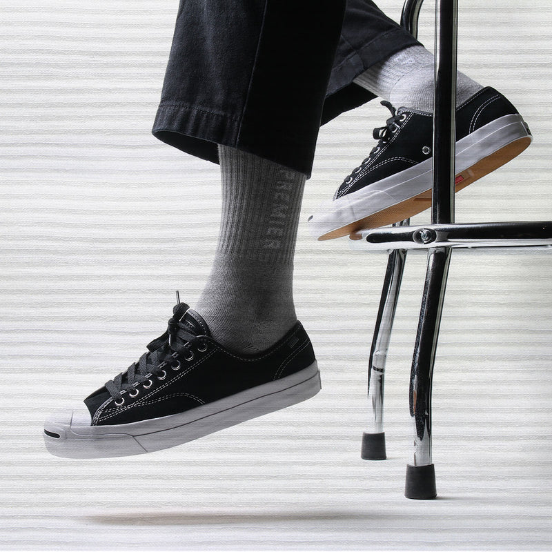 Premier Logo Crew Sock 3 Pack Black, White, and Grey