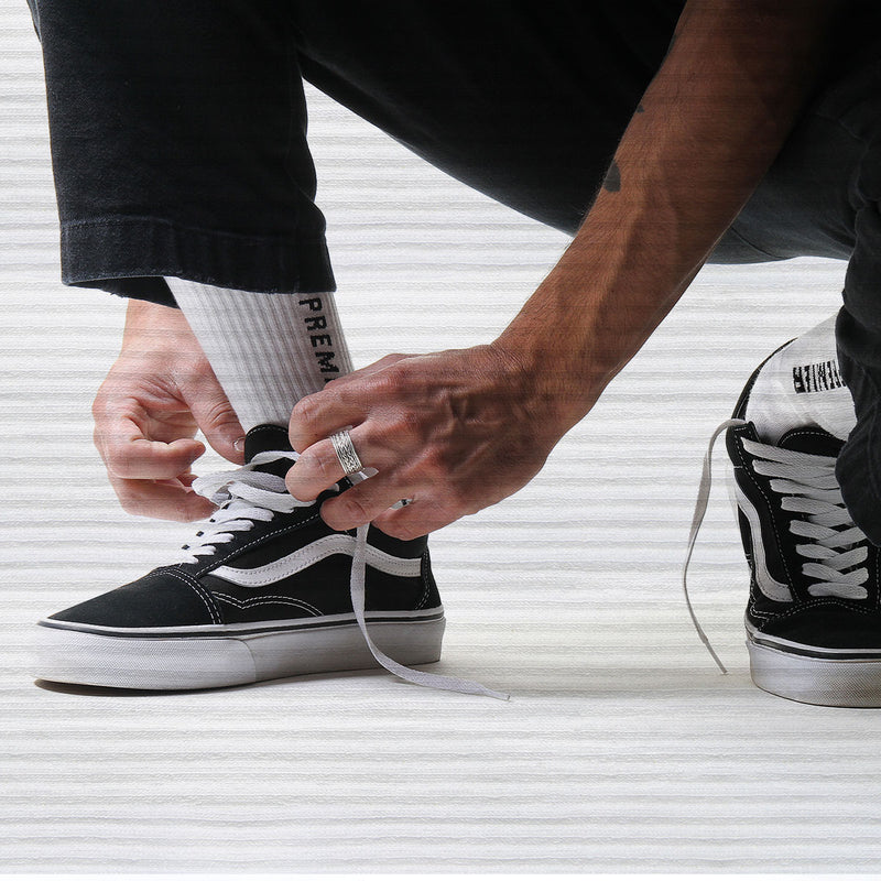 Premier Logo Crew Sock White / Black