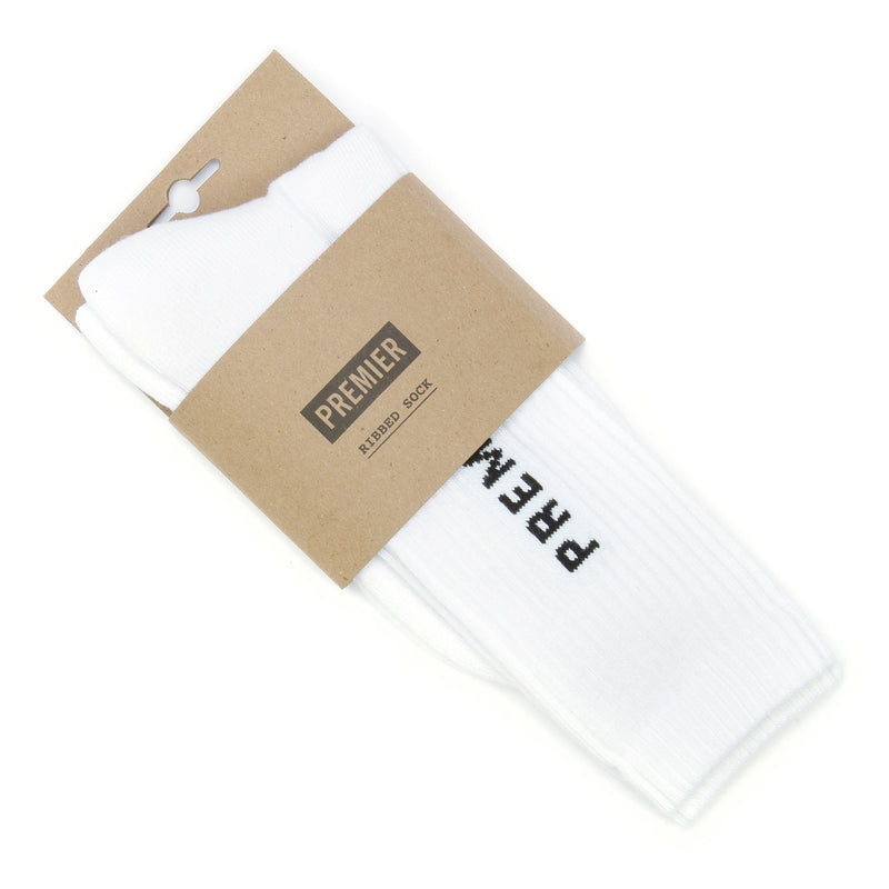 Premier Logo Crew Sock White / Black