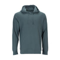Mens long sleeve thermal hoody, dark blue-gray with hood and drawstring
