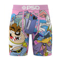 Men's boxer briefs in pink with Looney Tunes character print and PSD logo waistband