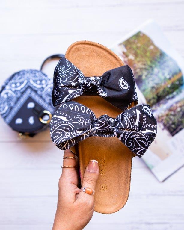 Mata Shoes Broadwalk-9 Slip On Bow Slides Sandals