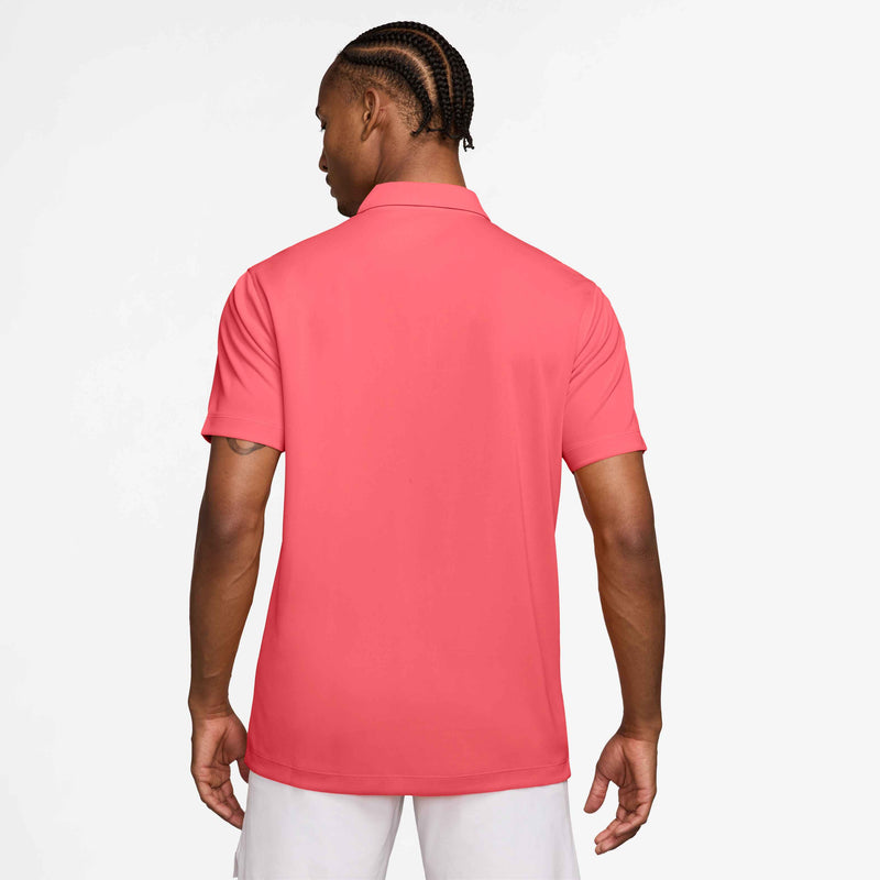 Men's Court Dri-FIT Tennis Polo in Hot Lava/Black