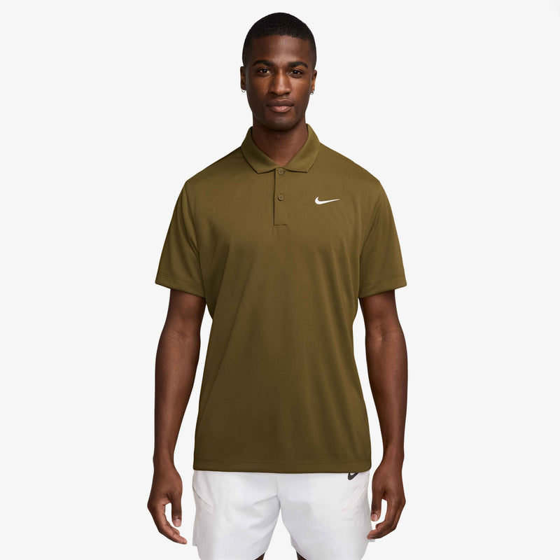 Men's Court Dri-FIT Tennis Polo in Olive Flak/White